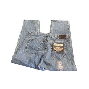 NWT Vintage Harley Davidson Men's 40x36 Blue Mcjean Cotton Straight Leg Y2K 2005